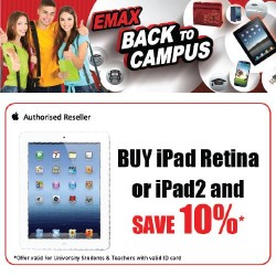 Apple iPad Retina offer at Emax in Dubai UAE