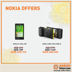 Nokia X & Nokia Lumia 1020 32GB Smartphones Wow Offer at Axiom