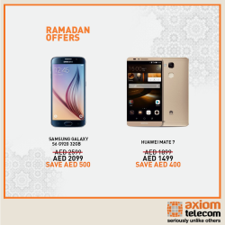 Samsung‬ ‪‎S6‬ & ‎Huawei‬ Mate7 Smartphones Crazy Offer at Axiom