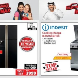 Hitachi RW660PUK3GBK Refrigerator & Indesit 16TG1GXGHEX Cooking Range Offer at Emax