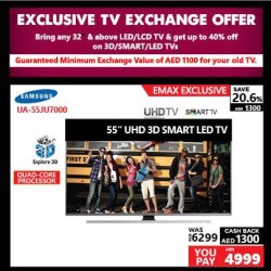 Samsung UA-55JU7000 55\" UHD 3D Smart TV Offer at Emax