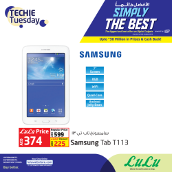 Samsung Tab T113 Tablet Offer at LuLu Hypermarket
