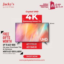 Samsung 55 Inch Crystal UHD 4K Smart TV Offer at Jacky's