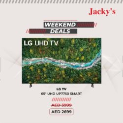 LG 65 Inch UHD UP7750 Smart TV Offer at Jacky's