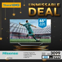 Hisense 65 inch  4k ULED Smart TV Offer at Sharaf DG